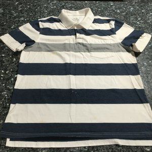 #57 St. John’s bay mens Shirt MEDIUM Classic Polo Golf stripes distress